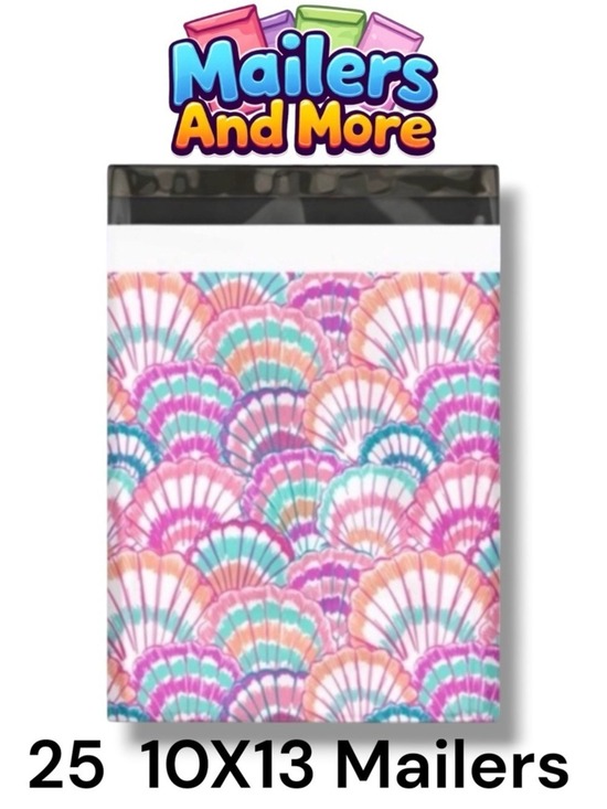 Other - 25 10X13 Poly Mailers Seashell Shells Flat Mailers PRICE IS FIRM